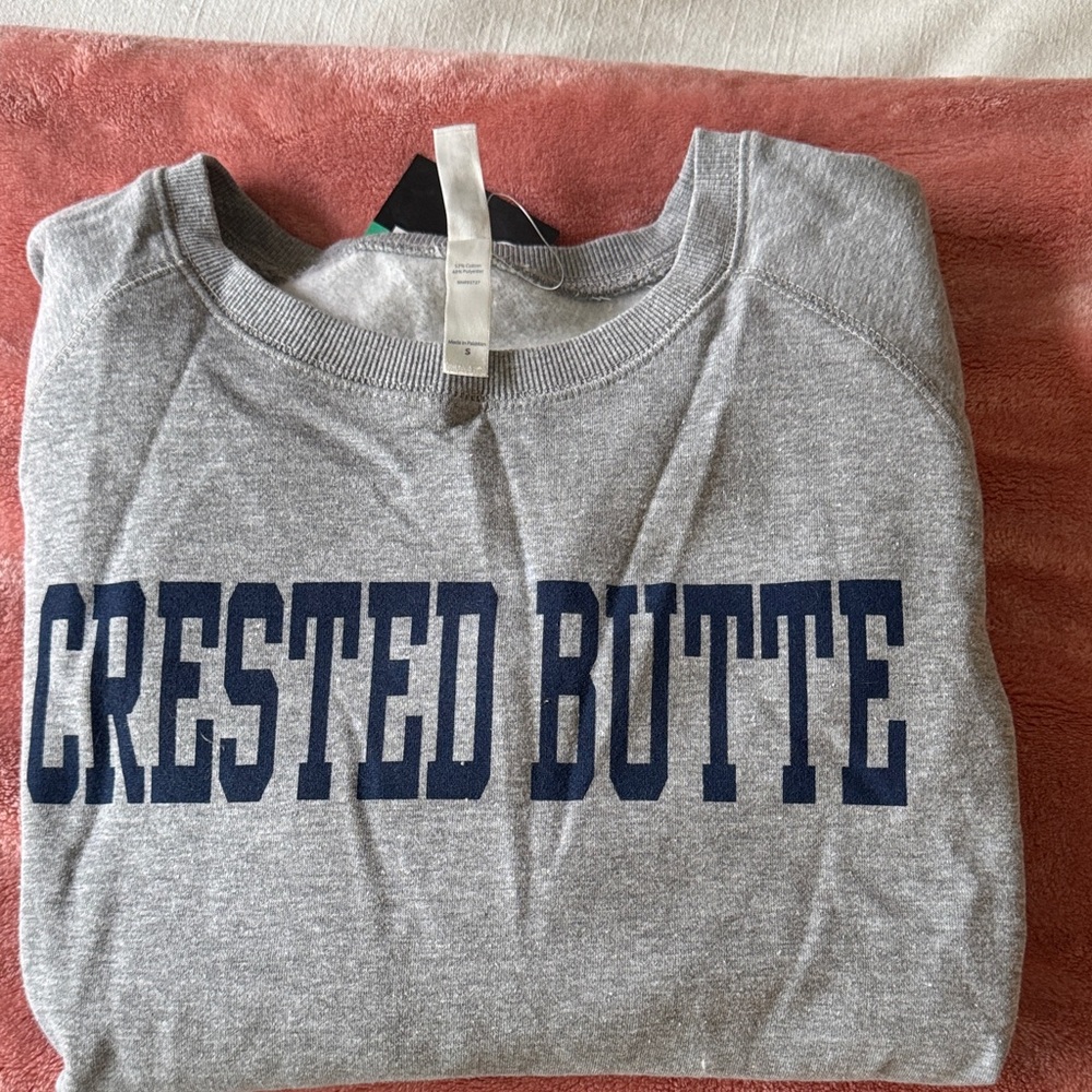 Gray Crewneck Sweatshirt with Crested Butte Print